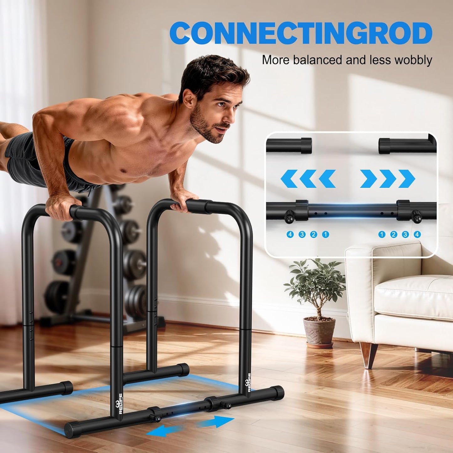 RELIFE Dip Station - Heavy Duty Dip Stands for Fitness Workouts