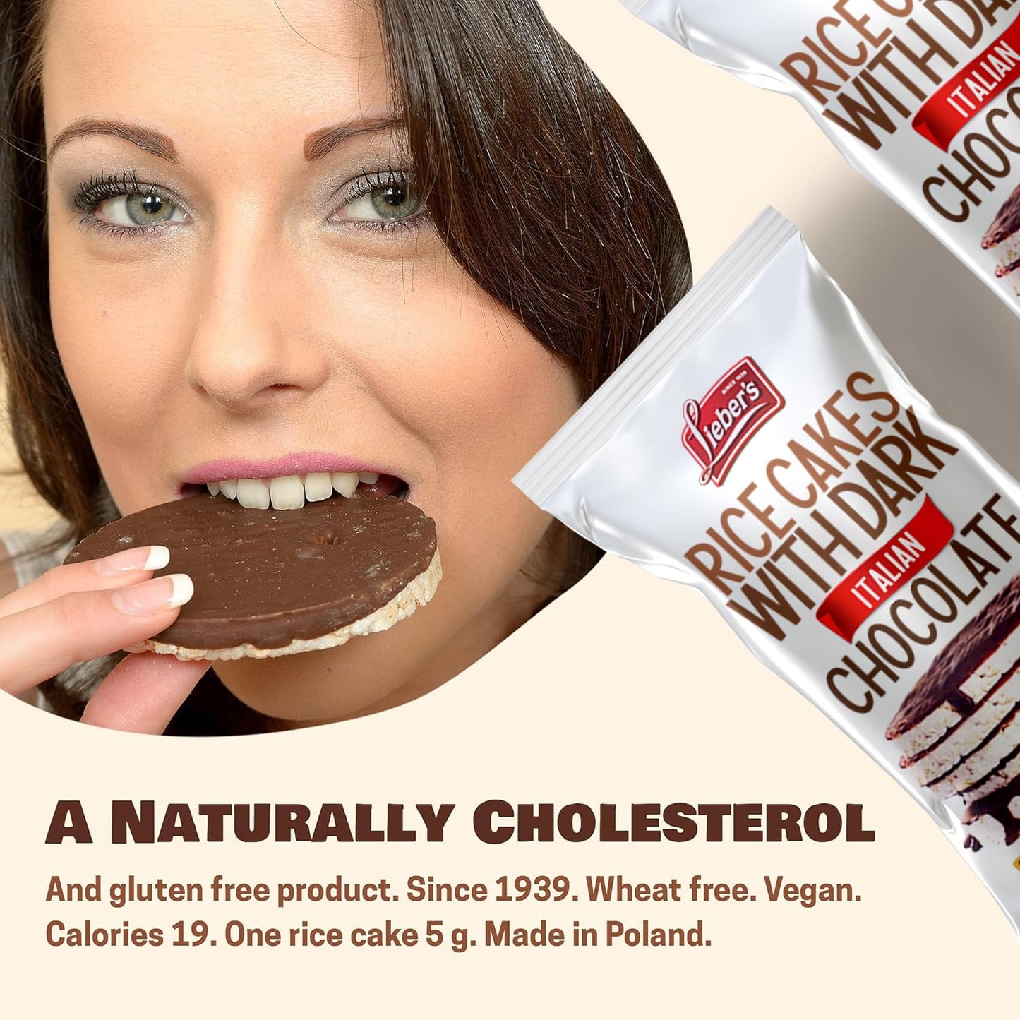 Dark Chocolate Rice Cakes, Kosher Certified, Dairy Free, Gluten Free Snack Pack Of 3