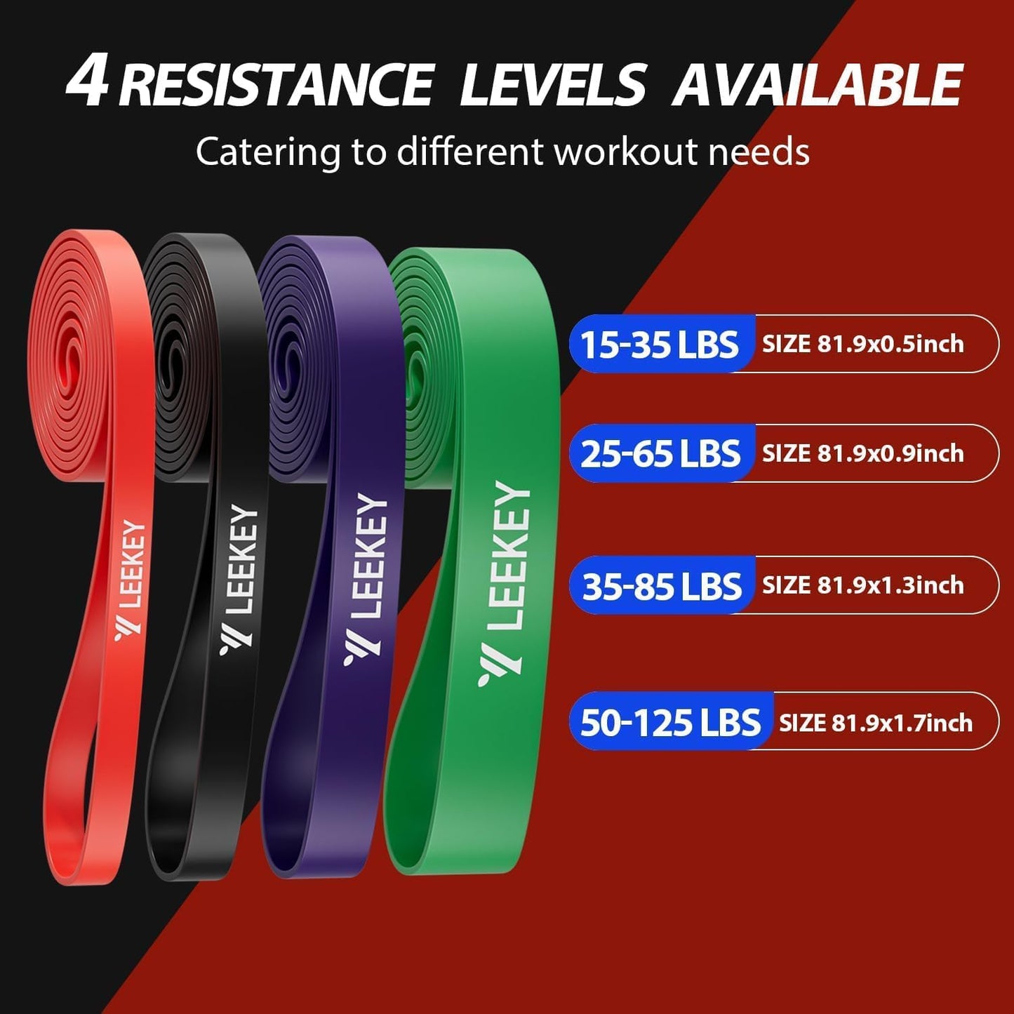 LEEKEY Resistance Bands for Working Out and Fitness Training