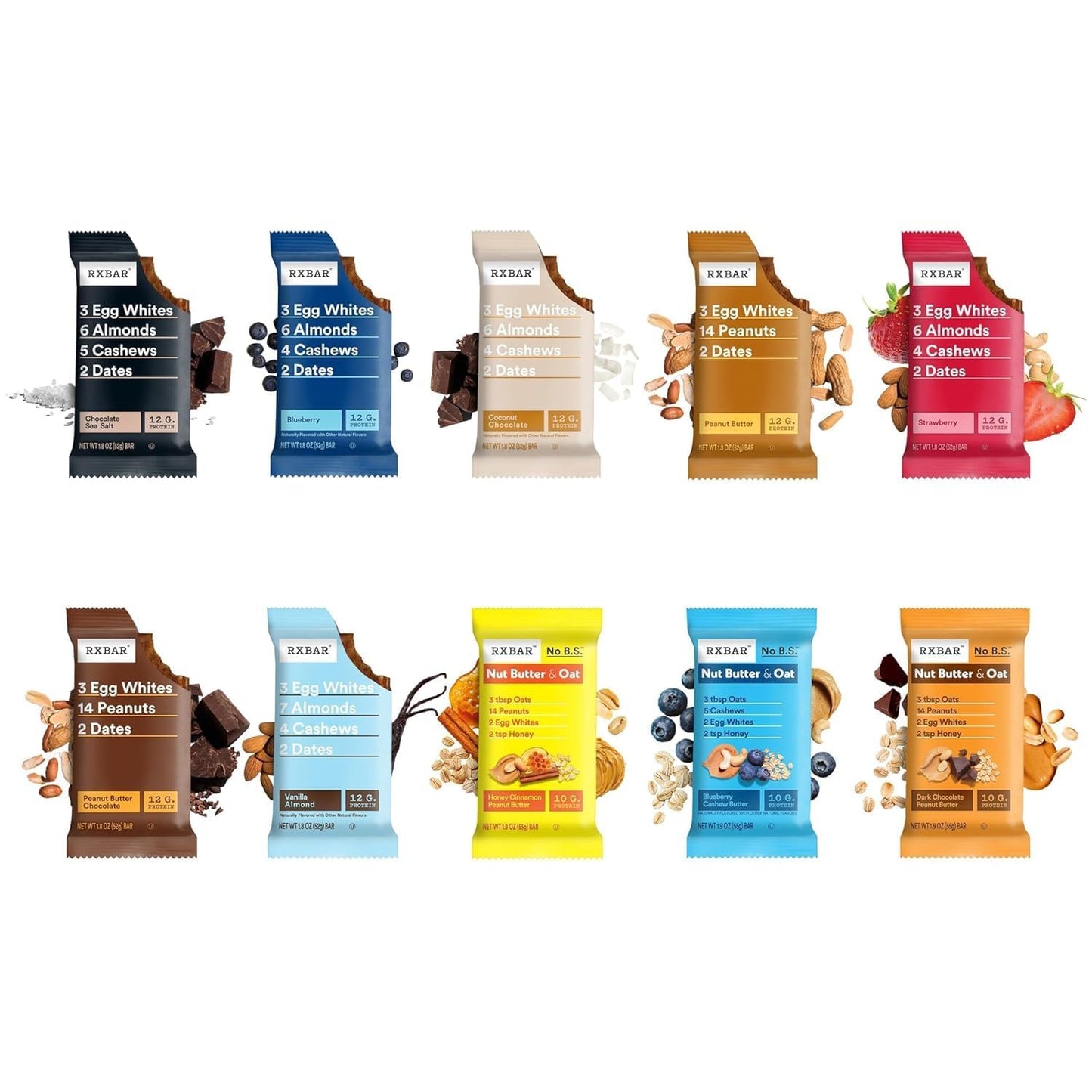Assorted Protein Bar Variety Pack with 20 Individually Wrapped Bars