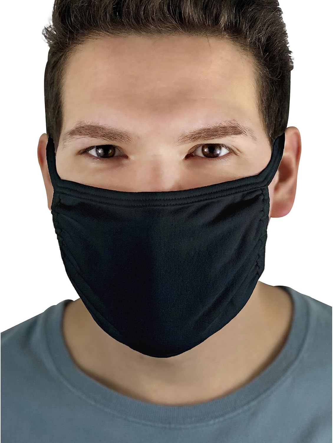 Fruit Of The Loom Unisex Reusable Cotton Face Cover 5 Pack Black