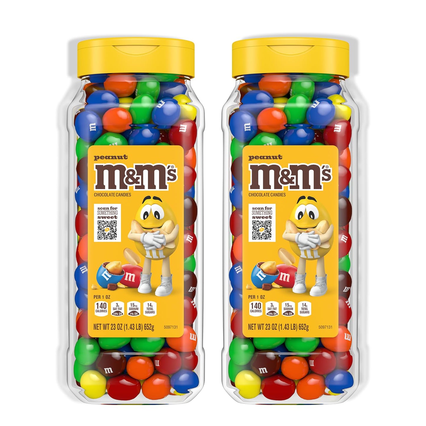 M&M's Milk Chocolate Bulk Candy in Resealable and Recyclable Jars, Party Size Assorted Chocolate Candies, Movie Night Snacks, Candy Buffet, 25.5 Ounces Each (Pack of 2)