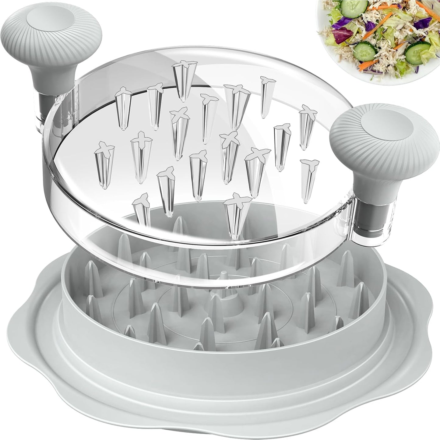 Ukeetap 10" Pro Chicken Shredder Tool Twist Large for Kitchen, BPA-Free Food-Safe Meat Grinder, Visible Chicken Breast Meat Shredder with Strong Anti-Slip Bottom & Ergonomic Handle, Black