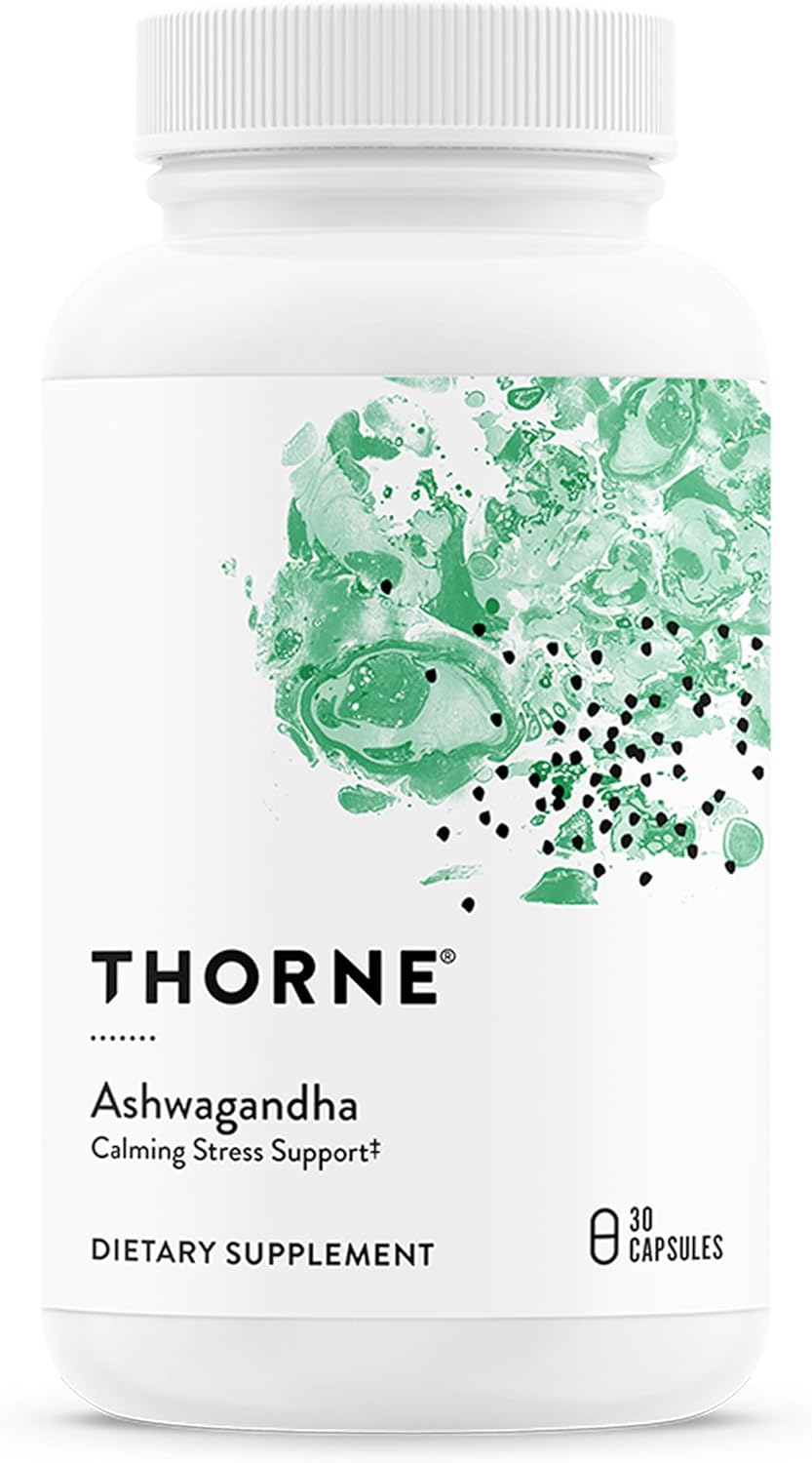THORNE - Ashwagandha - Highly Concentrated Shoden - Calming Stress Support for Women & Men - Supports Daytime Energy, Mental Clarity & Optimal Immune Function* - Third-Party Certified - 30 Capsules