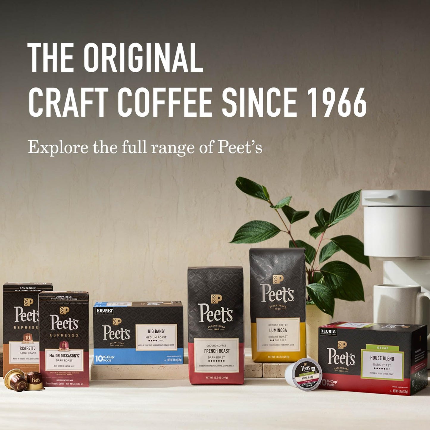 Peet's Coffee Dark Roast Keurig K-Cup Pods 100% Arabica Coffee 32 Count
