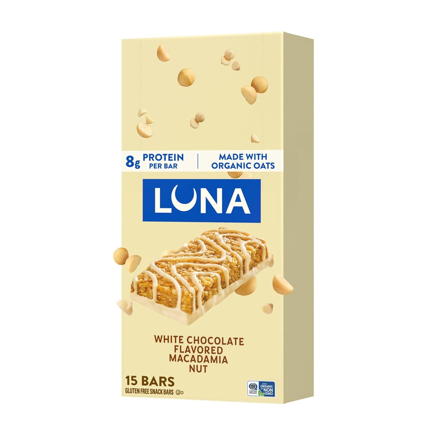Clif Luna White Chocolate Macadamia Bars 15 Count 25.35 Ounce