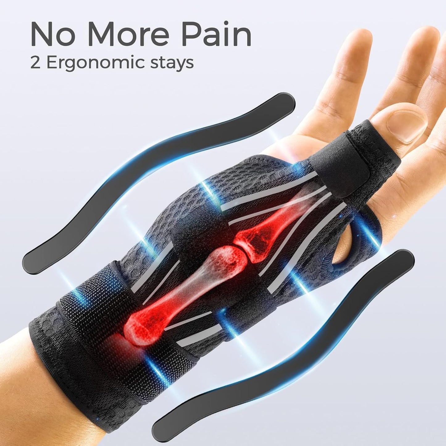 FREETOO Thumb Brace Support for Arthritis Pain and Tendonitis, Right or Left Hand, White, S/M