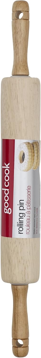 GoodCook Classic Wooden Rolling Pin with Easy Roll Bearings