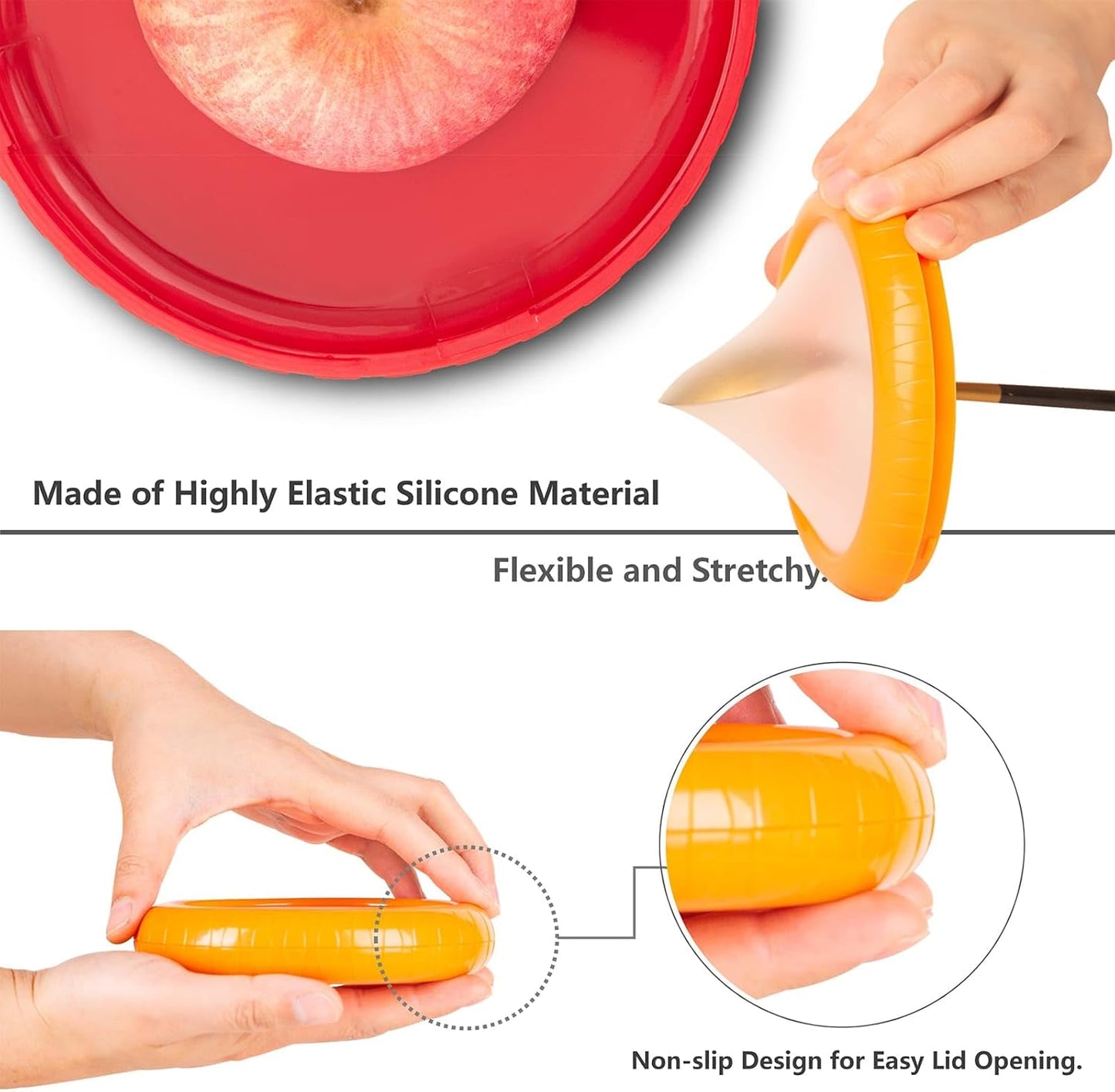SOOPLEU Avocado Saver & Onion Storage, 4Pcs Silicone Fresh Produce Holder | Keep avocados fresh! 4Pcs silicone holder for tomato, lemons, garlic & produce. Ideal fridge fruit vegetable containers.