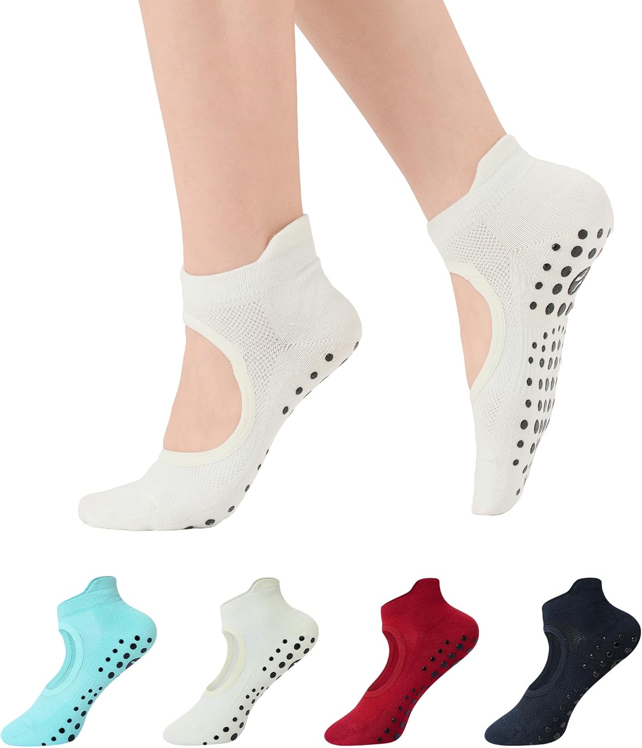 CoolMate Pilates Socks with Grips for Women, Yoga Socks