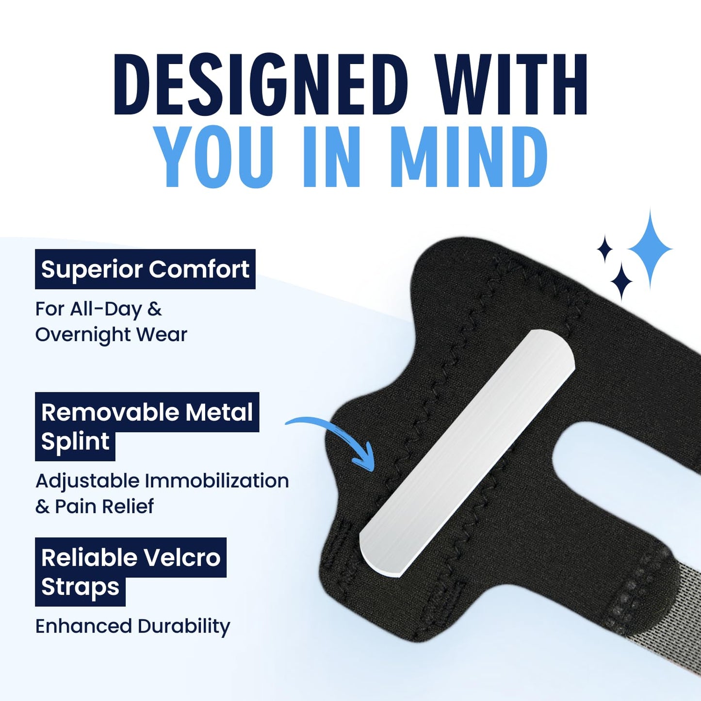 Dr. Frederick's Trigger Finger Splint - Adjustable Finger Brace for Arthritis and Tendonitis - Index, Middle, Ring Fingers - 2 Count