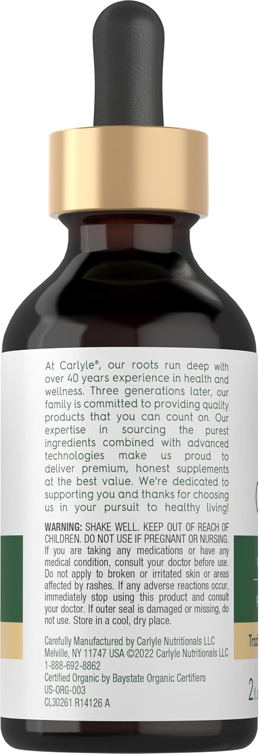 Carlyle Organic Oil of Oregano Liquid Drops - 2 fl oz - 1 Year Supply | Vegan Herbal Supplement | Non-GMO, Gluten Free