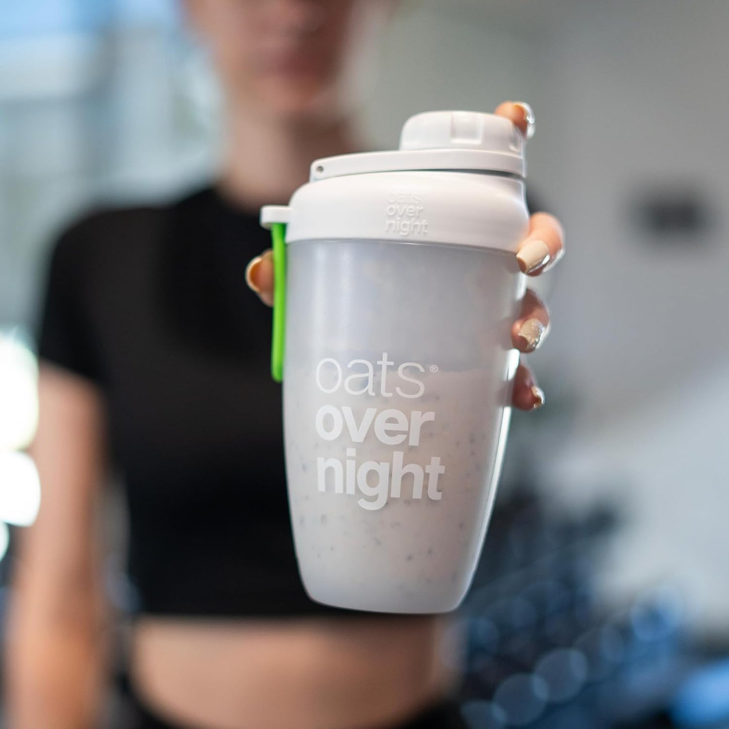 Oats Overnight Leakproof Shaker Bottle - 8oz Fill Line, Dishwasher Safe