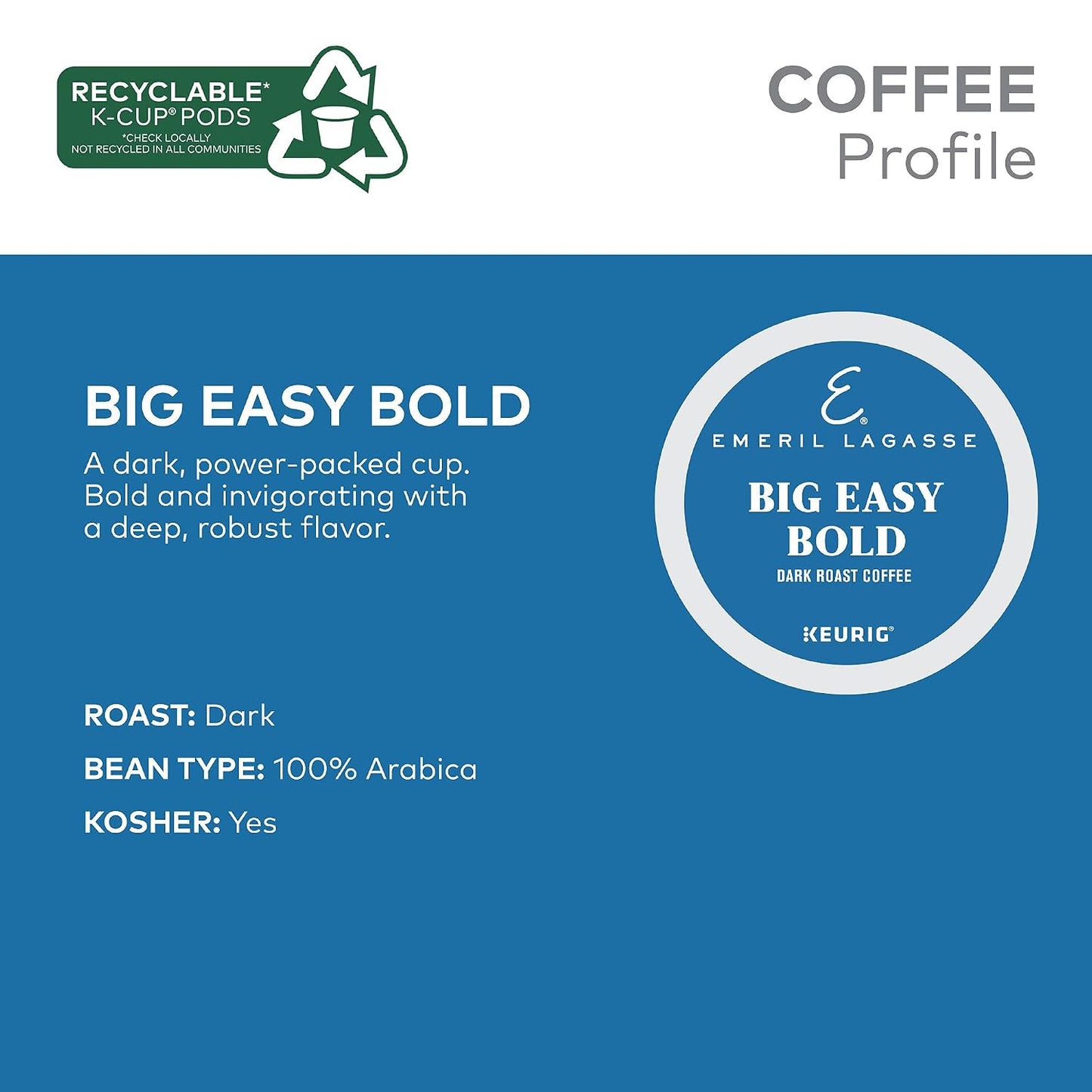 Emeril Big Easy Bold Keurig Single-Serve K-Cup Pods, Dark Roast Coffee