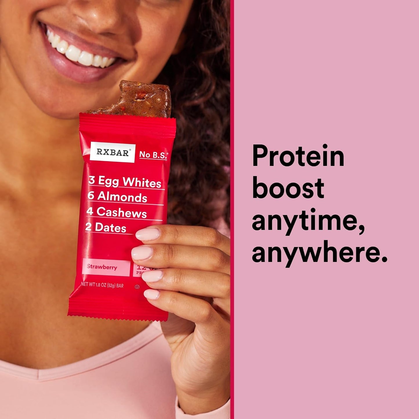 RXBAR Protein Bars, 12g Protein, Gluten Free Snacks, Strawberry, 12 Count Box