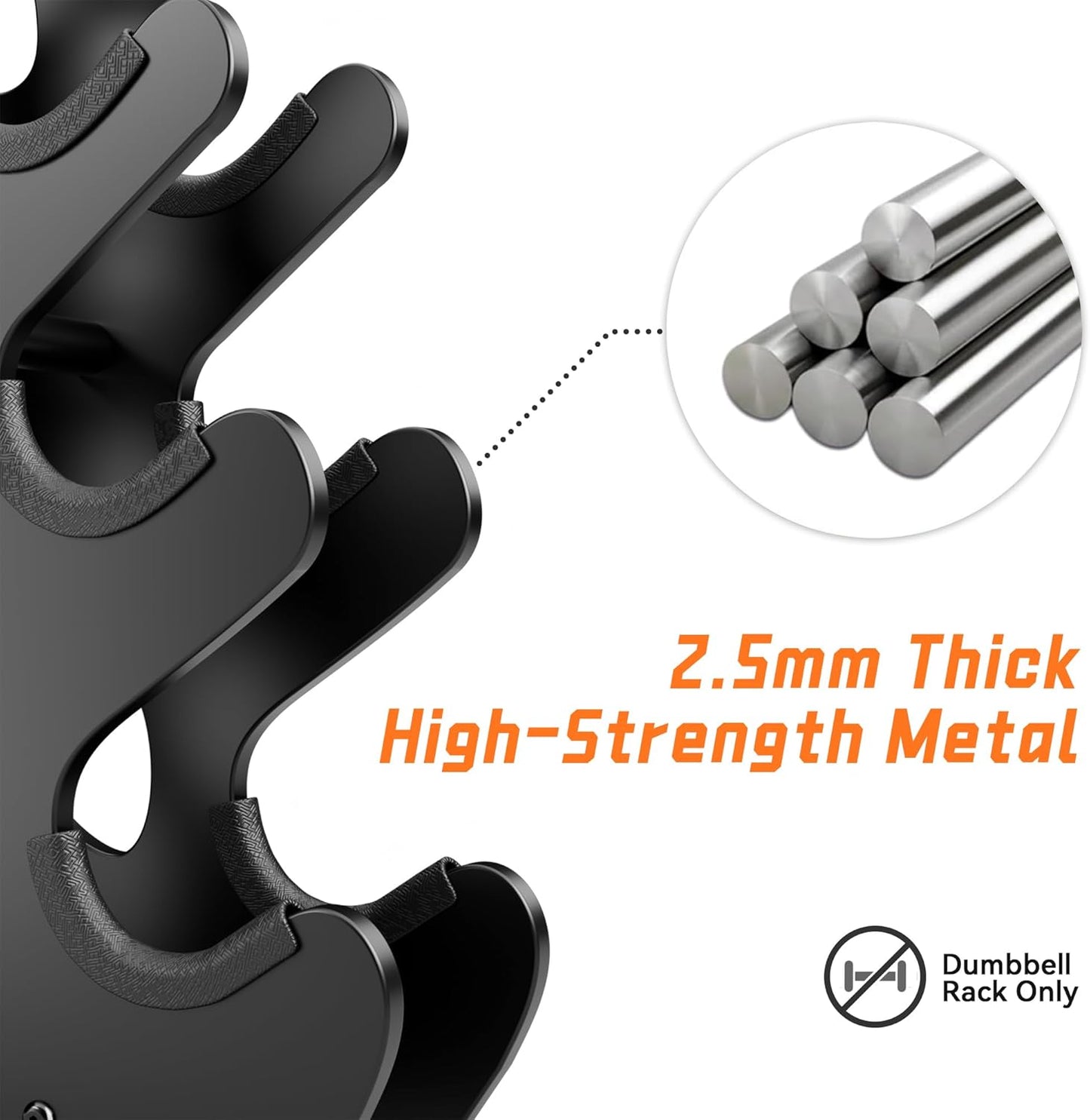 4 Tier Dumbbell Rack - Rust-Resistant Dumbbell Stand for Home Gym