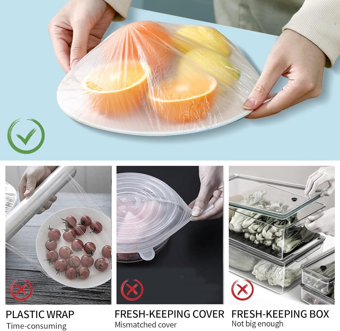 Homelove 200pcs Bowl Covers Bread Proofing - Plastic Wrap for Food Sourdough Bread Baking Rising Elastic Reusable Plate Covers Outdoor Food Fresh Keeping Bags Shower Cap Hair Deep Conditioning