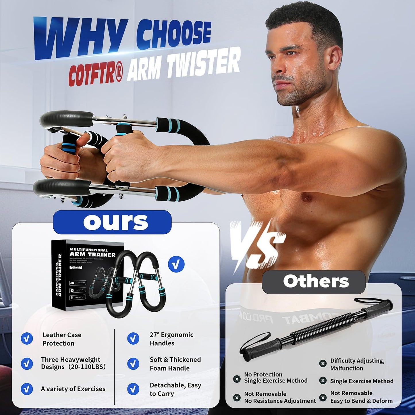 Twister Arm Trainer: Adjustable Chest Workout Equipment for Home Gym