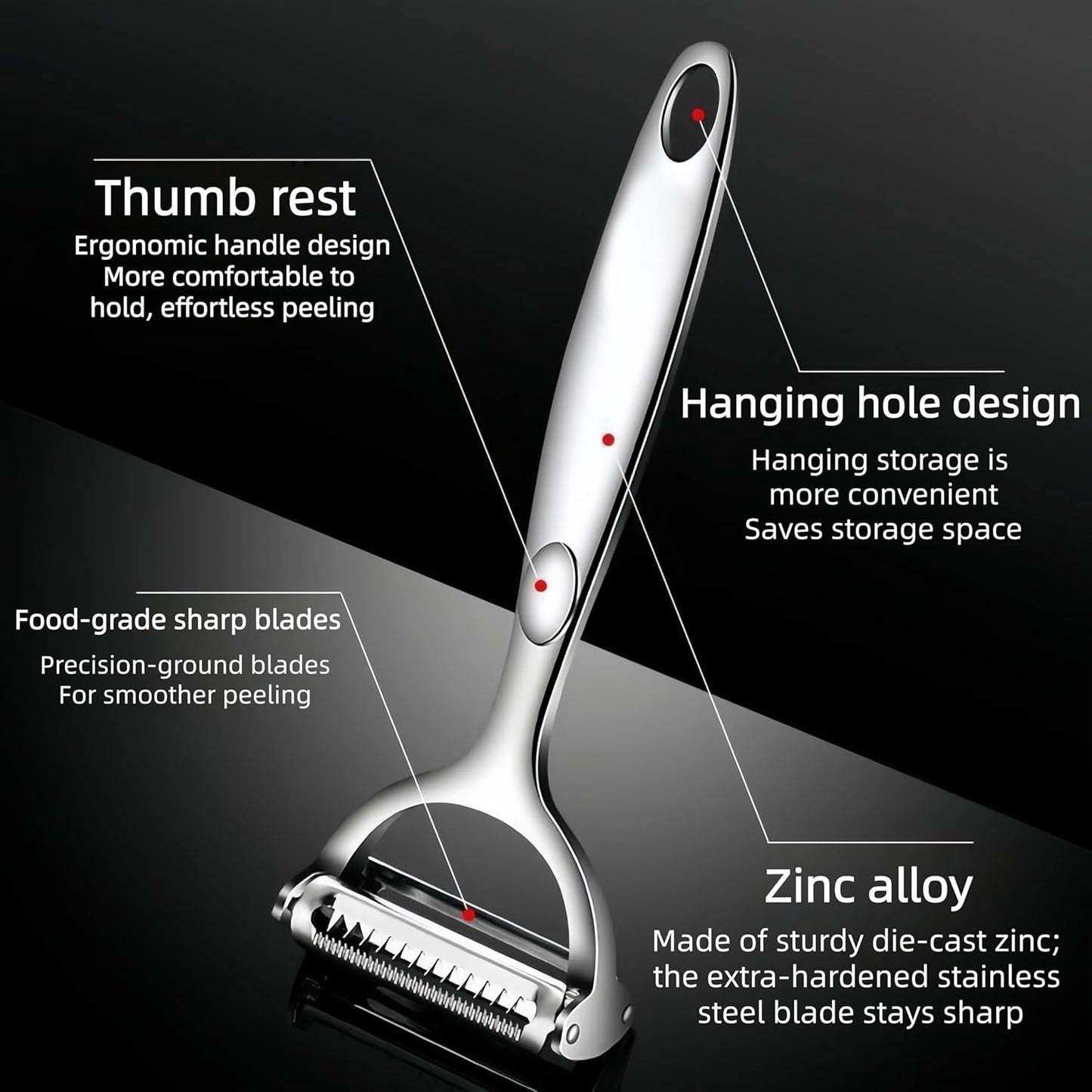 Multifunction Vegetable Peeler Julienne Peeler for Kitchen | stainless steel 2 in 1 julienne vegetable peeler for potato ,cabbage,carrot,cucumber,fruit
