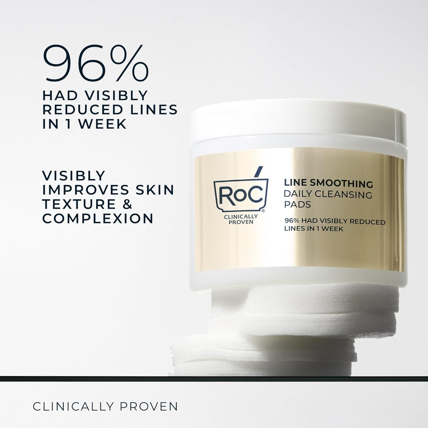RoC Resurfacing Disks, Hypoallergenic Exfoliating Makeup Remover Pads for Wrinkles and Skin Tone, Hypo-Allegenic Skin Care, Oil-Free Daily Cleanser, 28 Count (Packaging May Vary)