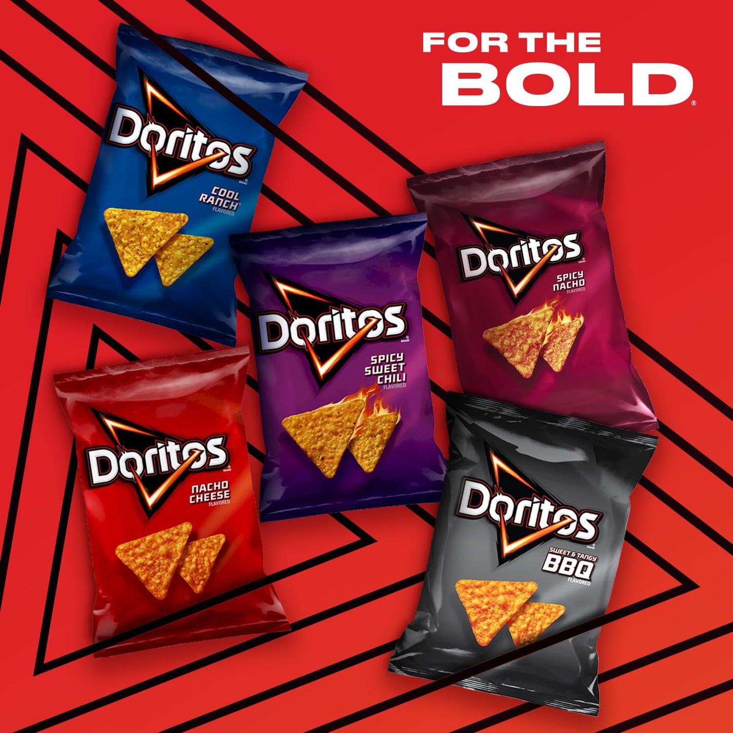 Doritos Flavored Tortilla Chips Variety Pack with 40 Bags in Different Flavors