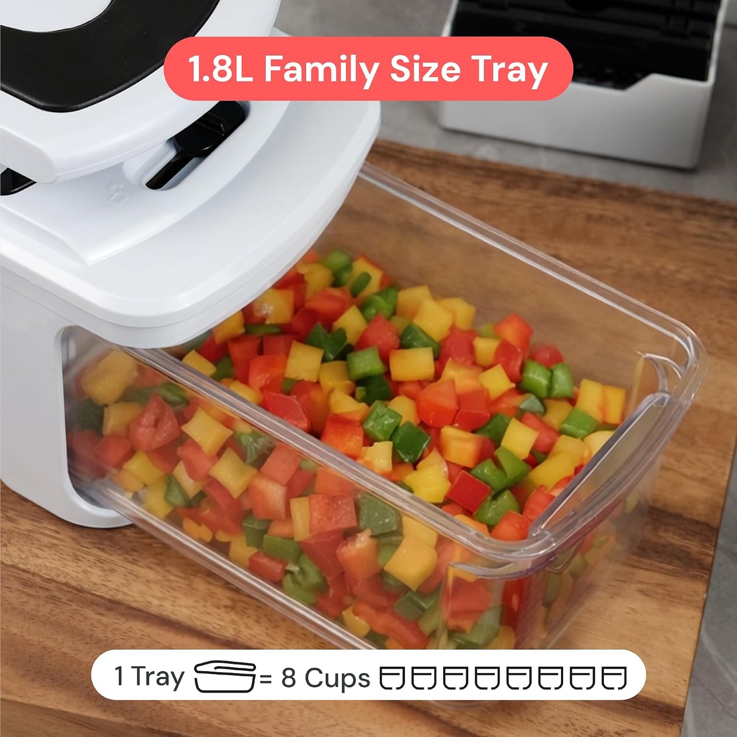 Fullstar Pro XL Vegetable Chopper & Mandoline Slicer w Pull-Out Catch Tray | 4 in 1 Veggie, Onion & Fruit Slicer, Dicer & Grater with Sharp Stainless Steel Blades - XL Food Prep Set (White)