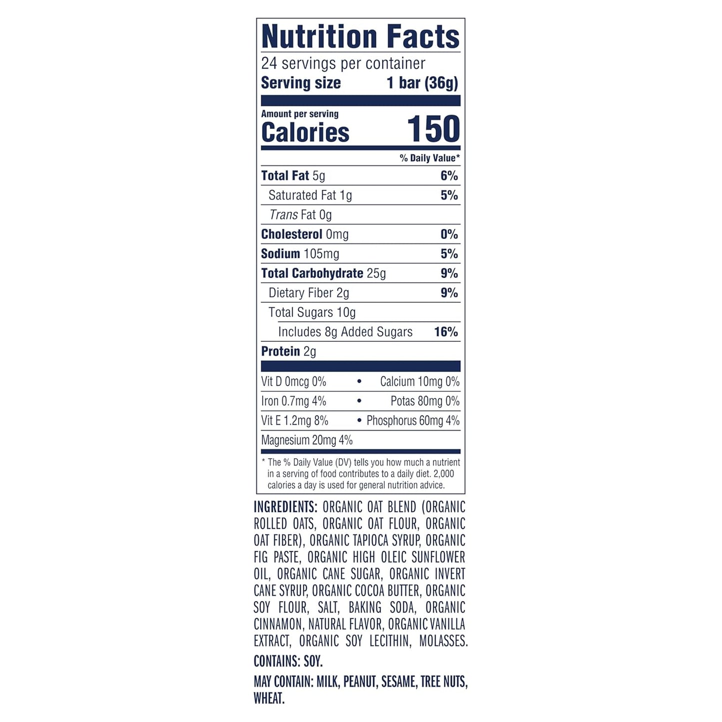 Zbar Iced Oatmeal Cookie Soft-Baked Energy Snack Bars, 24 Pack, USDA Organic, Non-GMO, 12g Whole Grains