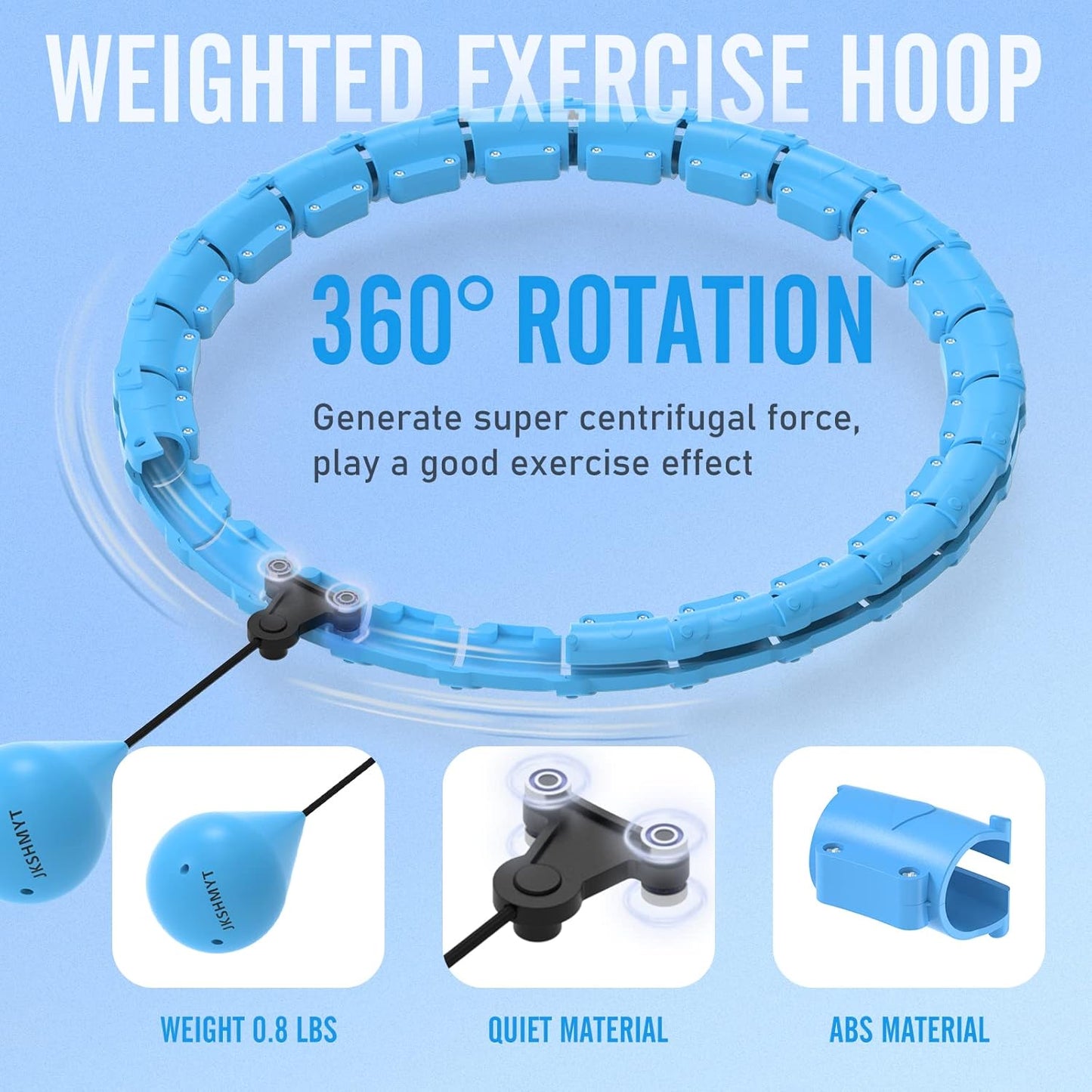 Weighted Hula Hoop for Adults - 47" Fitness Hoop with 24 Detachable Links for Weight Loss