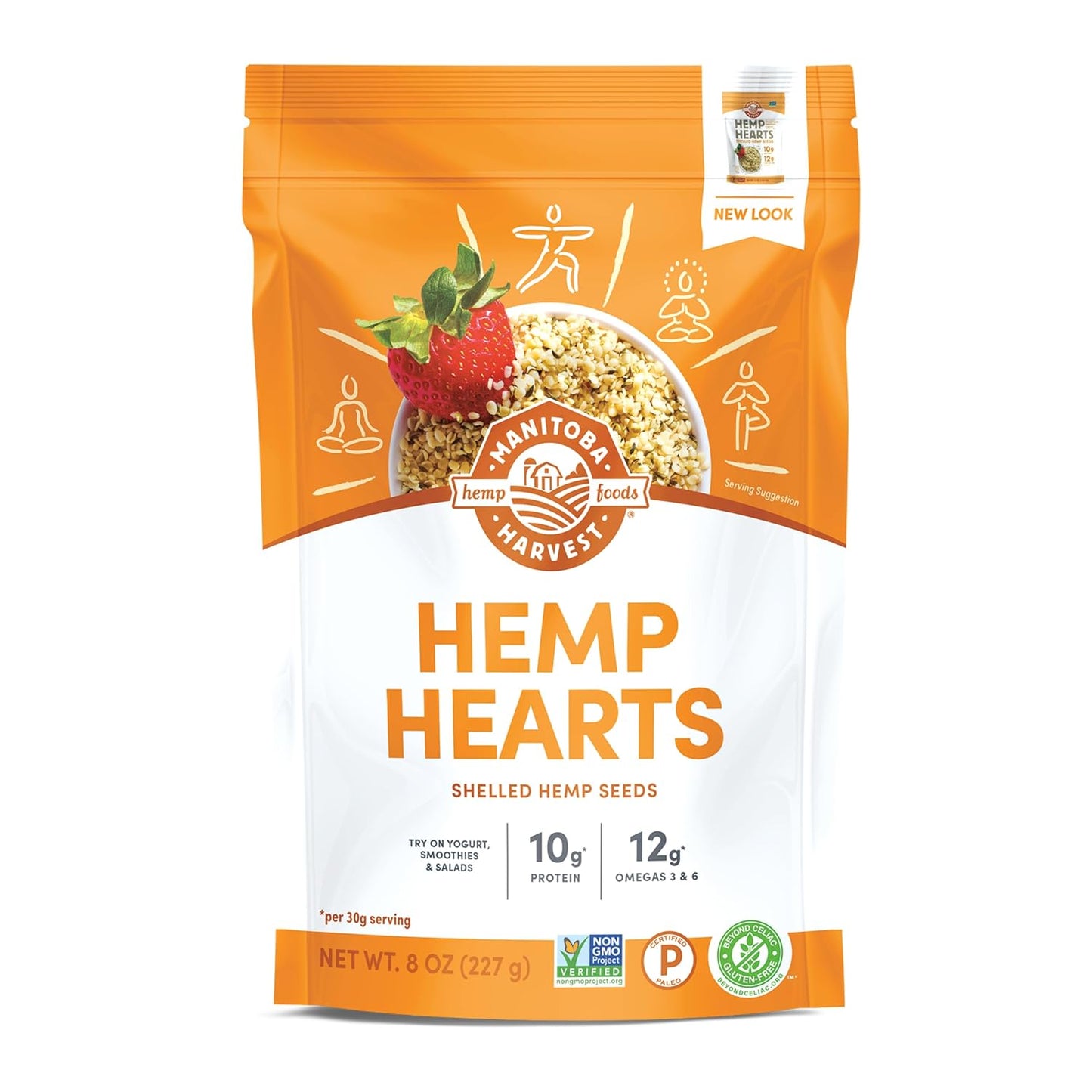 Manitoba Harvest Hemp Hearts, Shelled Hemp Seeds - 16oz - 10g Plant Protein & 12g Omega 3 & 6 per 30g serving - Easy to Digest with 9 Amino Acids - Gluten Free, Non-GMO Project Verified