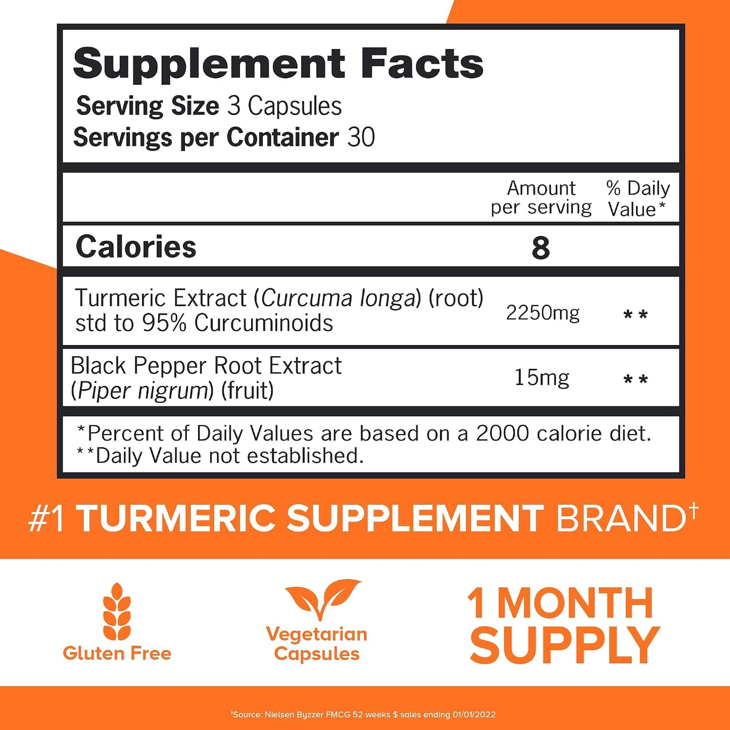 Qunol Turmeric Curcumin 2250mg, Black Pepper Extract, Supports Joint Health, 90 Capsules