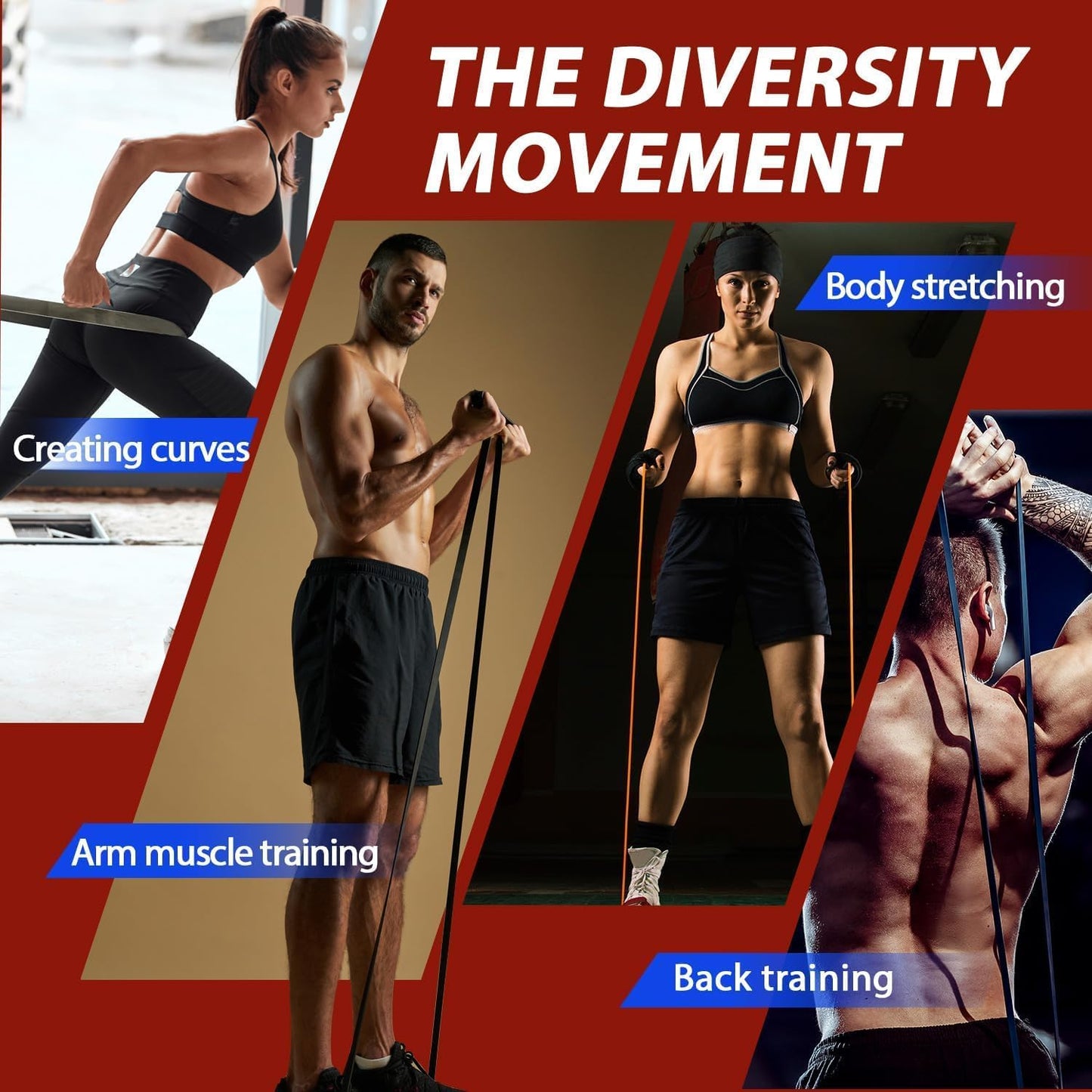 LEEKEY Resistance Bands for Working Out and Fitness Training