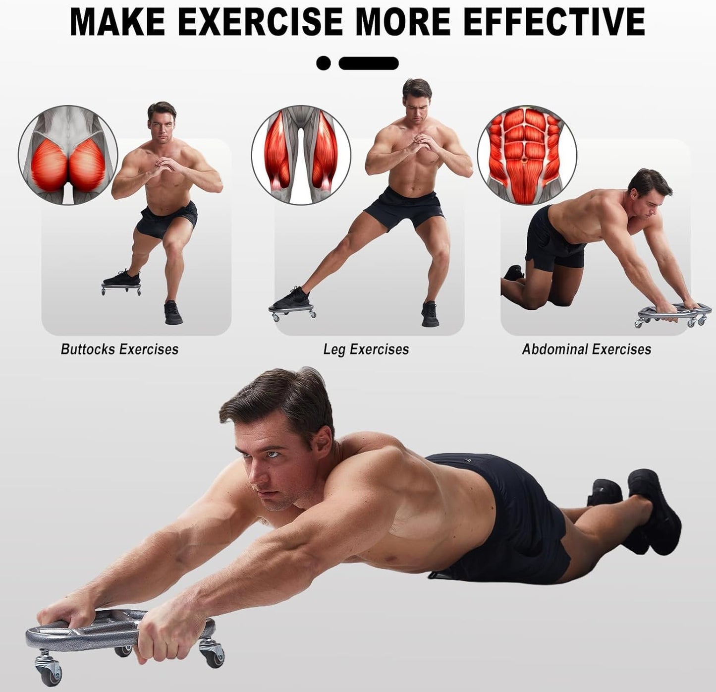 HOTWAVE Extra-Wide Ab Roller Wheel for Core Workout - Stable & Quiet Fitness Equipment