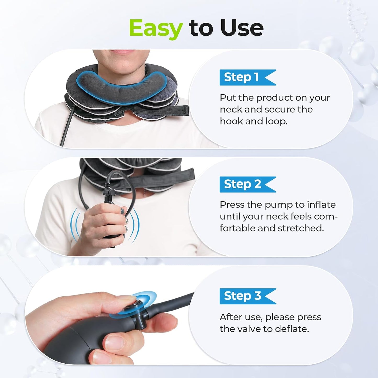 AUVON Inflatable Neck Stretcher for Cervical Traction in L Size