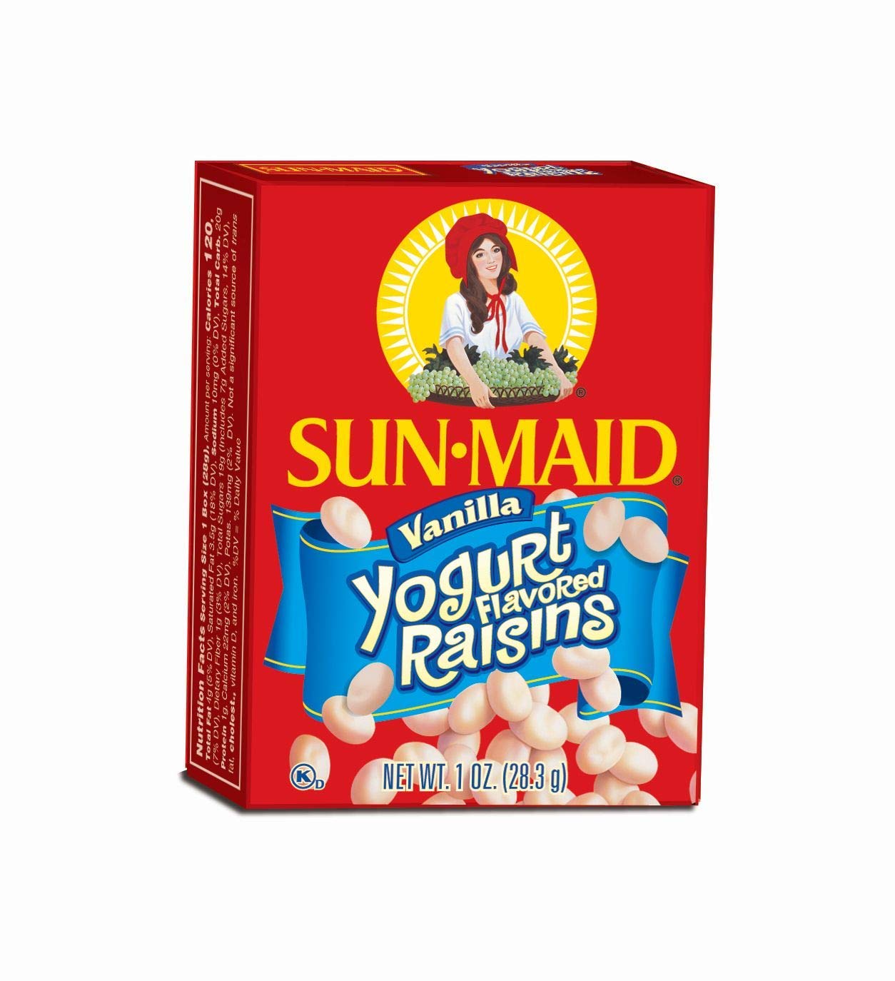 Sun-Maid vanilla yogurt coated raisins (6 pack) 1 oz snack-size boxes for lunch and back to school