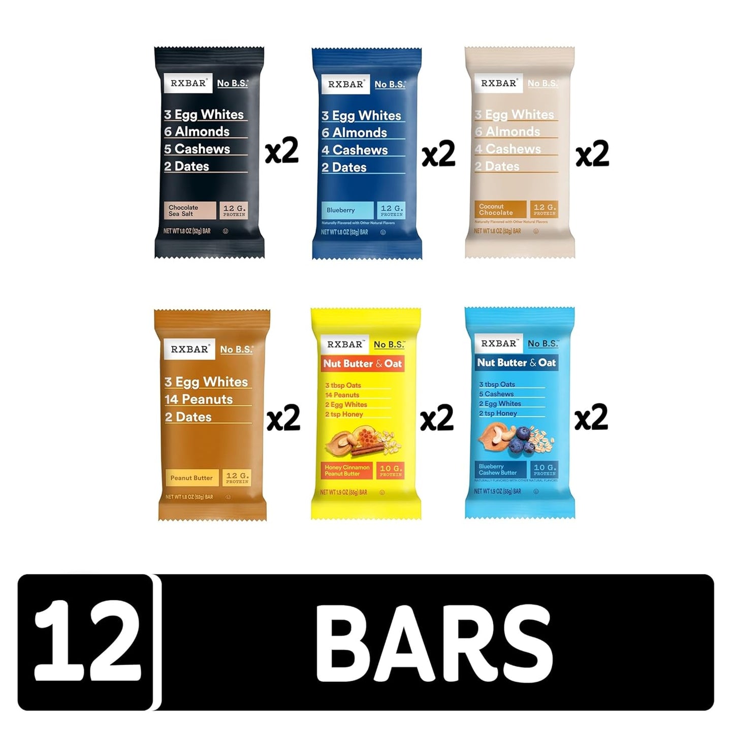 RXBAR Protein Bars Variety Pack 12 Count