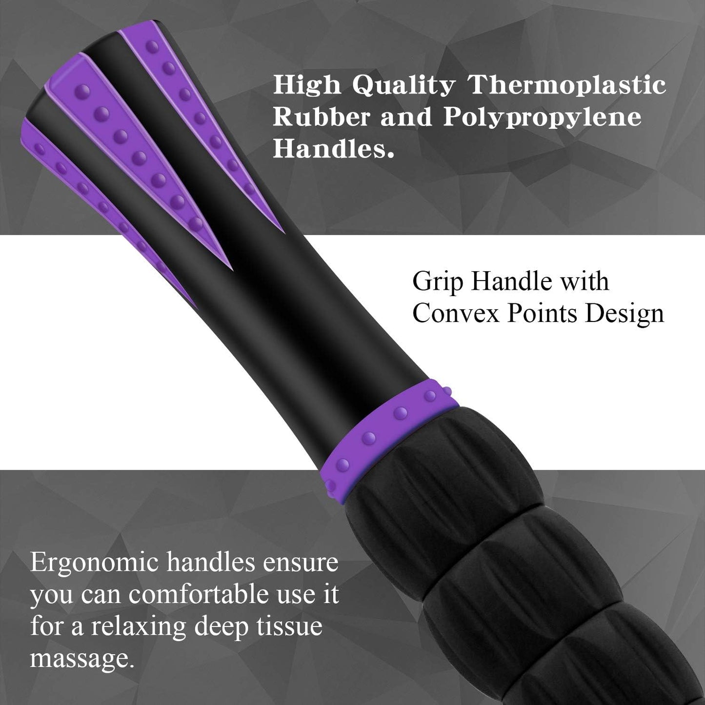 Muscle Roller Massage Stick - Deep Tissue Fascia Blaster for Myofascial Pain Relief and Lymphatic Drainage
