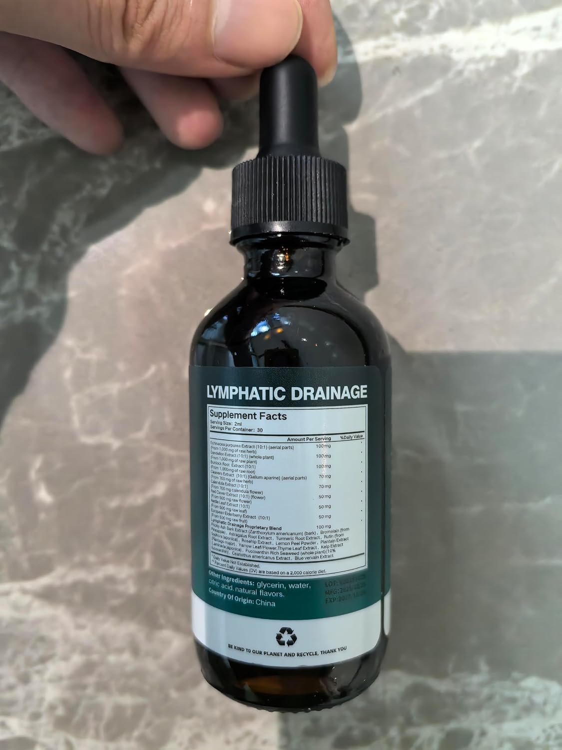 21-in-1 Lymphatic Drainage Drops for Immune System Support with Echinacea and Turmeric 2 FL OZ