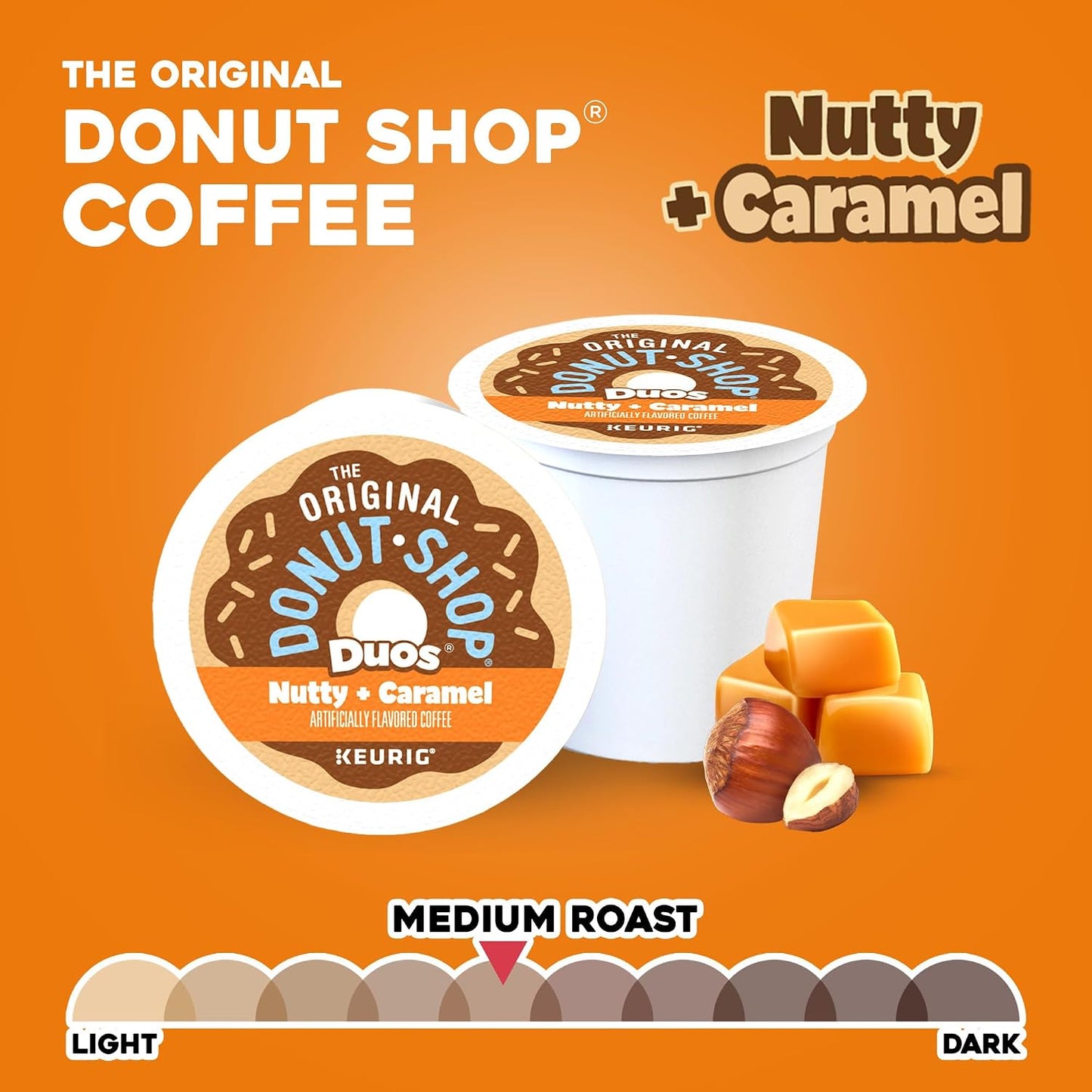 The Original Donut Shop Duos Nutty + Caramel Coffee Keurig K-Cup Pods 60 Count