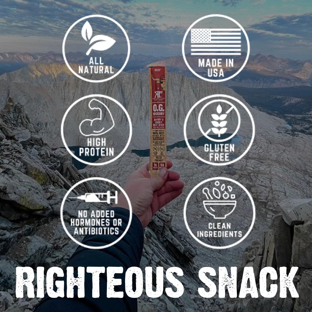 Righteous Felon Variety Meat Sticks, 100% Grass Fed Beef, Turkey & Pork, 10 Count