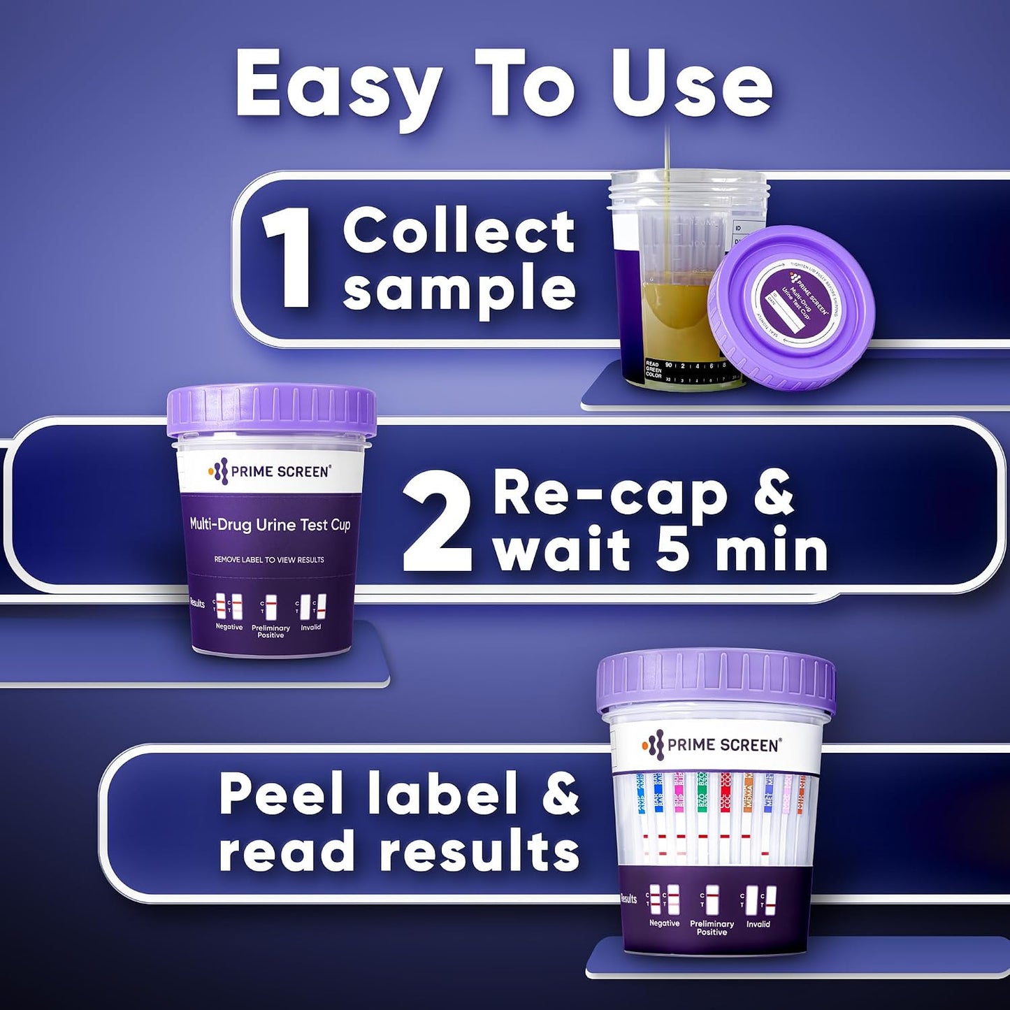 Prime Screen 14 Panel Urine Drug Test Cup - Instant Testing for 14 Drugs