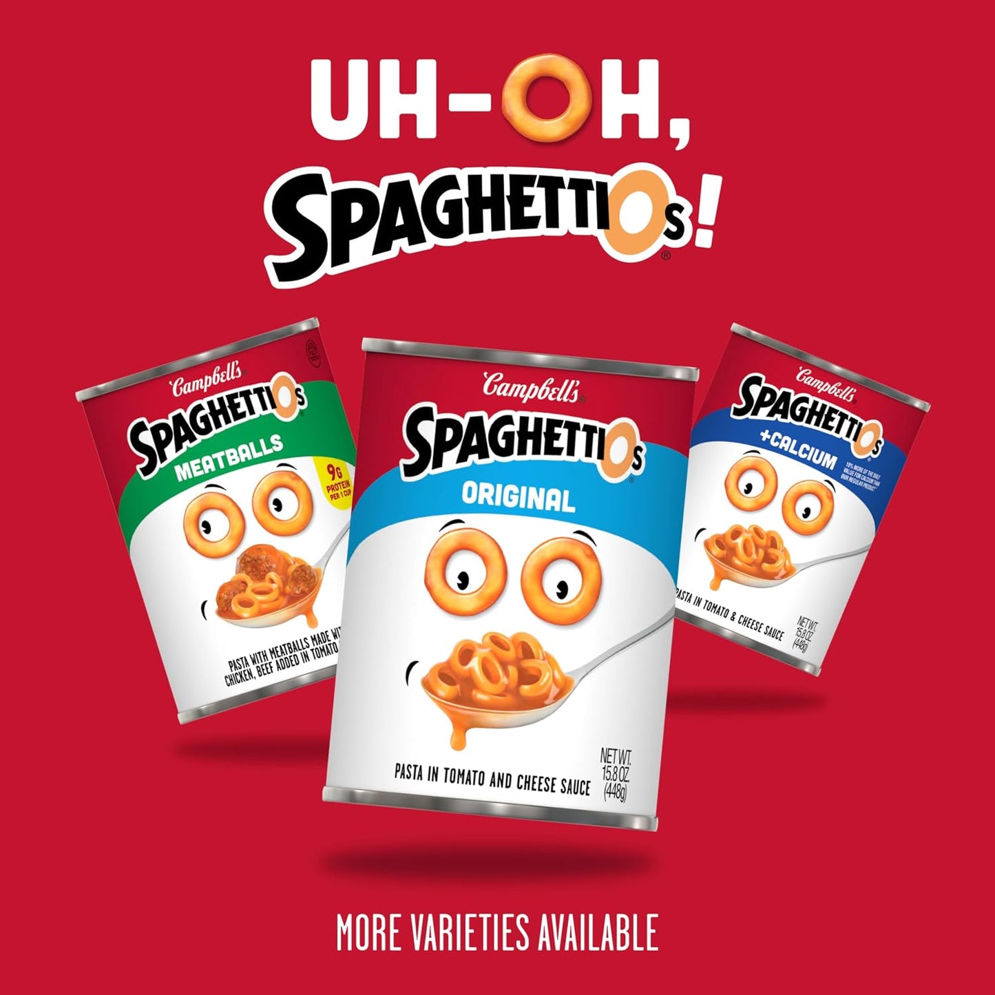 SpaghettiOs 15.6 oz Canned Pasta with Meatballs, 12 Pack, No Artificial Colors, No Added MSG