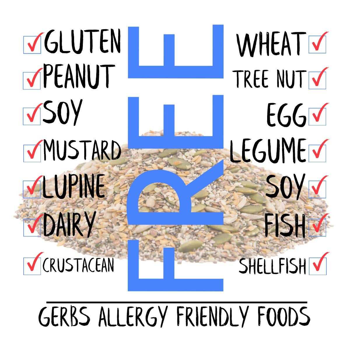 Gerbs Super 7 Seed Snack Mix 1 lb bag, raw, no artificial additives, resealable