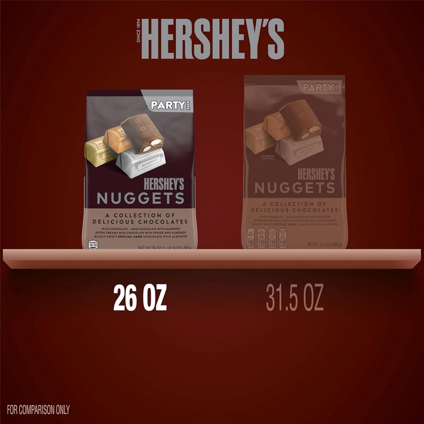 HERSHEY'S NUGGETS Assorted Chocolate Candy Party Pack, 26 oz