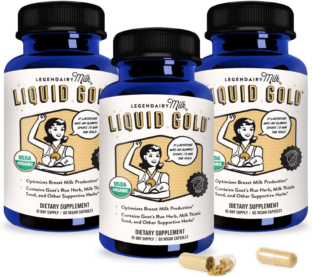 Legendairy Milk Liquid Gold Lactation Support | Lactation Supplement with Organic Goats Rue, Milk Thistle, Shatavari, Fennel, Alfalfa & Anise | Breastfeeding Supplements, 60 Count