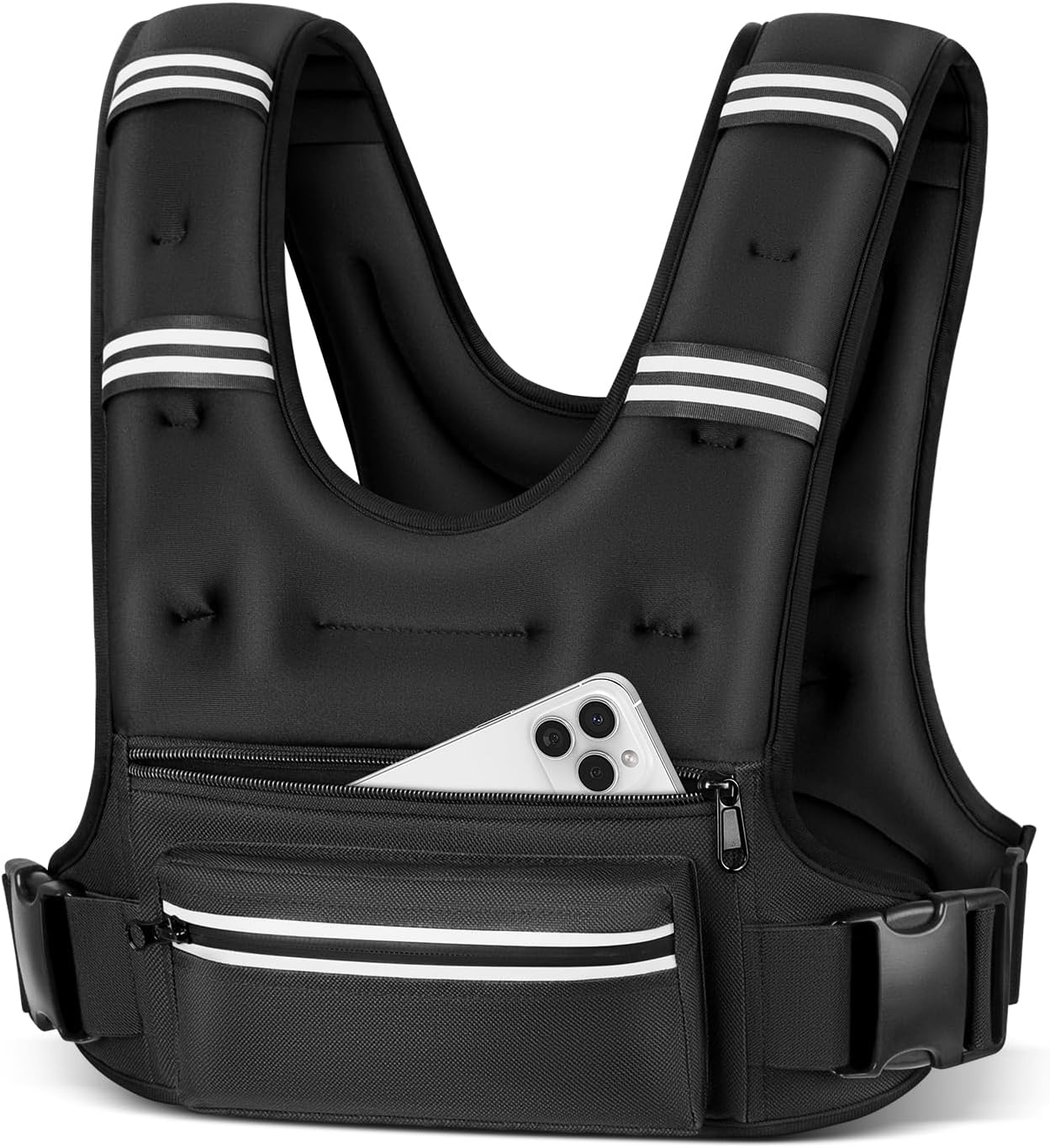 Adjustable Weighted Vest with Storage Pockets - Perfect for Workout, Running, Walking