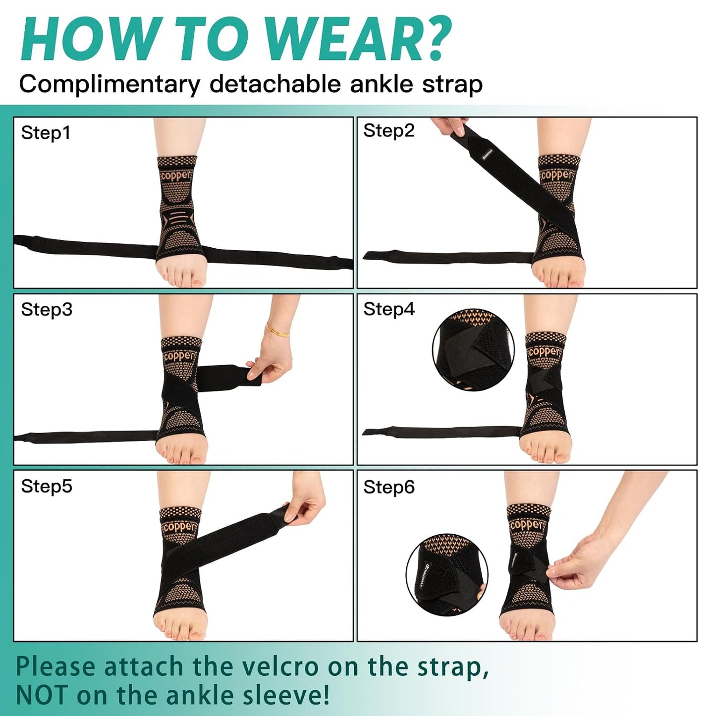 INDEEMAX Copper Infused Ankle Brace for Women and Men, Ankle Compression Sleeve Support