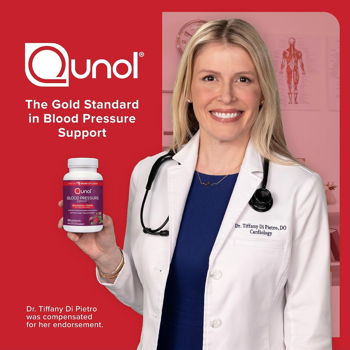Qunol Blood Pressure Support, 3 in 1 Beets + CoQ10 + Grape Seed Extract, Beet Root Capsules that Supports Healthy Blood Circulation & Heart Healthy Energy, 60 Count (Pack of 1)