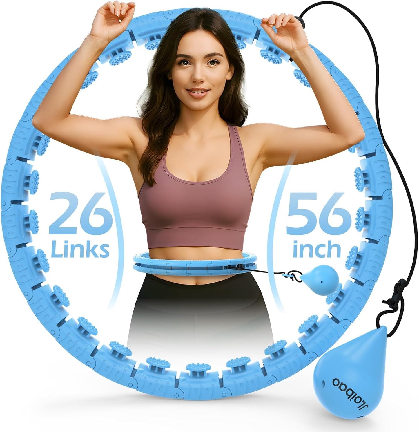 JLoibao Weighted Hula Hoop, 56-66 Inch, for Adults Weight Loss