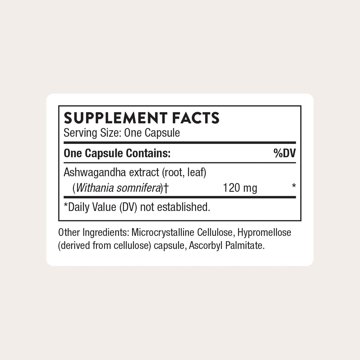 THORNE - Ashwagandha - Highly Concentrated Shoden - Calming Stress Support for Women & Men - Supports Daytime Energy, Mental Clarity & Optimal Immune Function* - Third-Party Certified - 30 Capsules