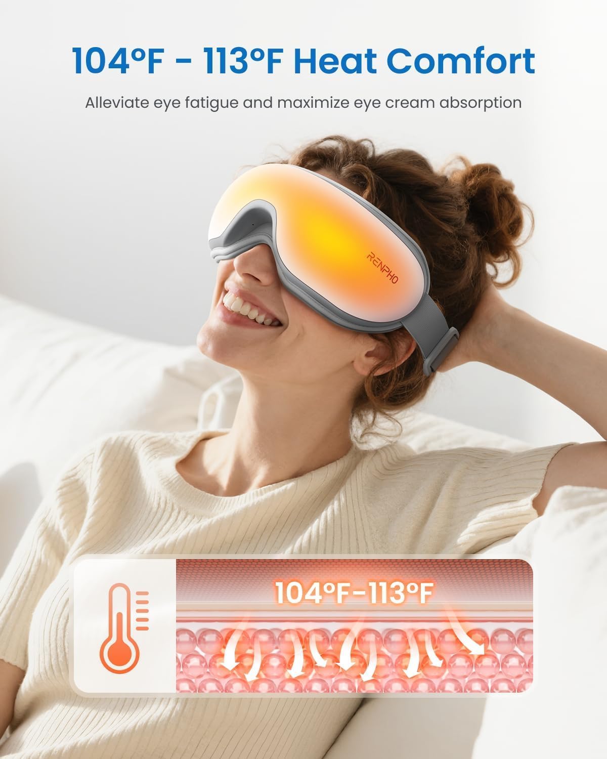 RENPHO Eye Massager with Heat for Relaxation and Eye Strain Relief